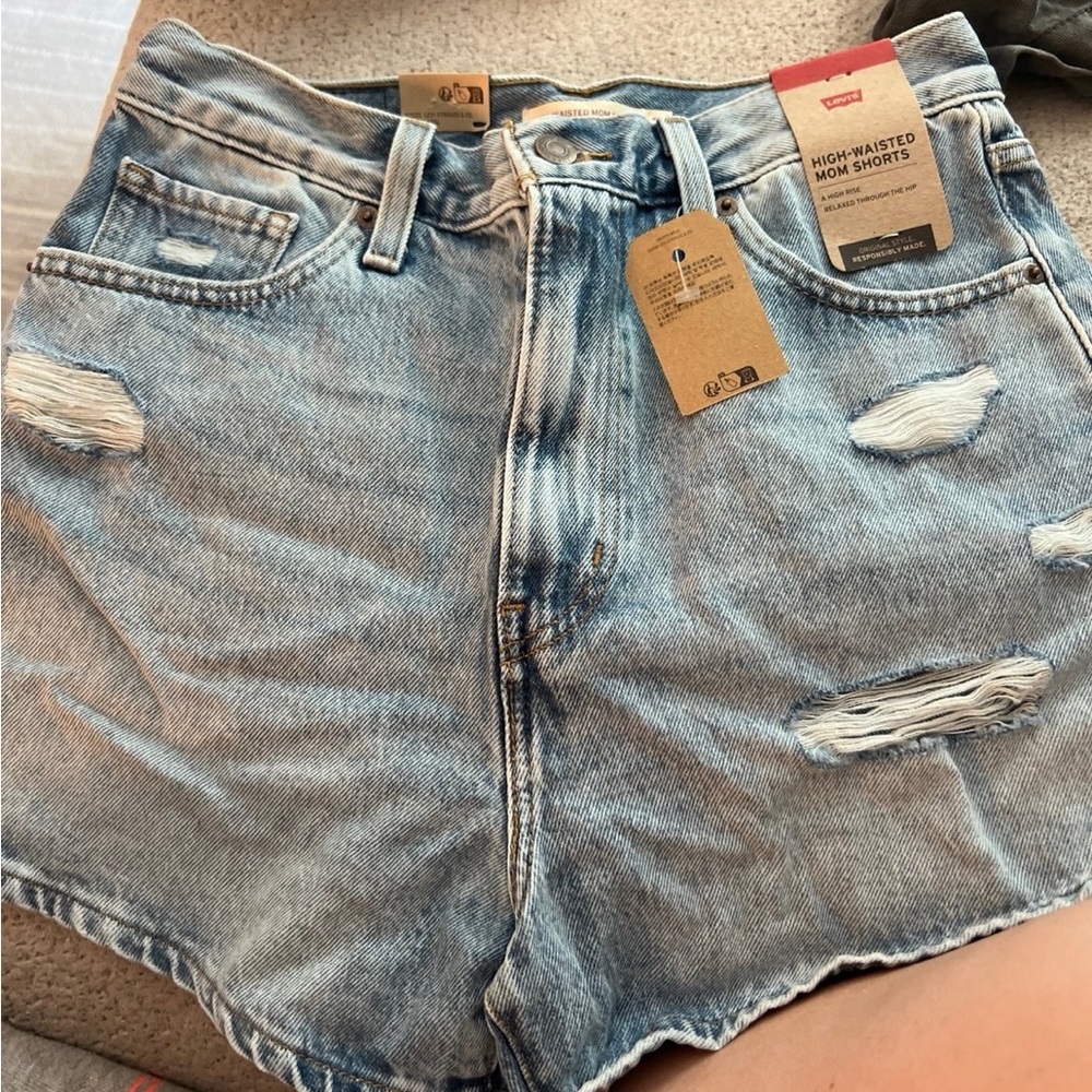 Levi's Blue High Waist Denim Shorts